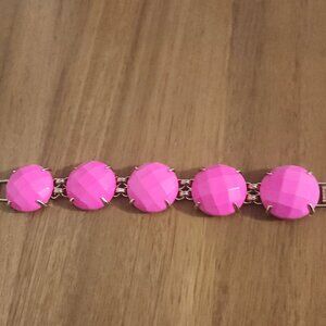 Kendra Scott Neon Pink Cassie Gold Statement Bracelet